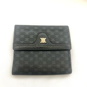 Celine Dark Navy Wallet with Gold Accent